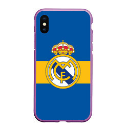 Чехол iPhone XS Max матовый Реал Мадрид, цвет: 3D-фиолетовый