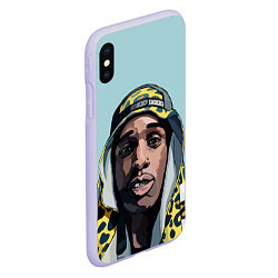 Чехол iPhone XS Max матовый ASAP Rocky: Far East, цвет: 3D-светло-сиреневый — фото 2