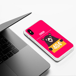 Чехол iPhone XS Max матовый Bear: Error 404, цвет: 3D-белый — фото 2