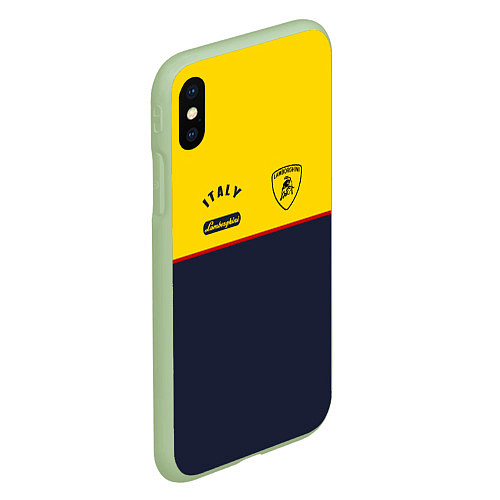 Чехол iPhone XS Max матовый Italy Lamborghini / 3D-Салатовый – фото 2