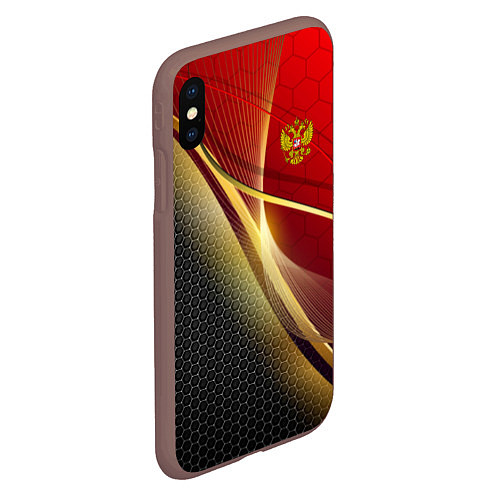 Чехол iPhone XS Max матовый RUSSIA SPORT: Gold Collection / 3D-Коричневый – фото 2