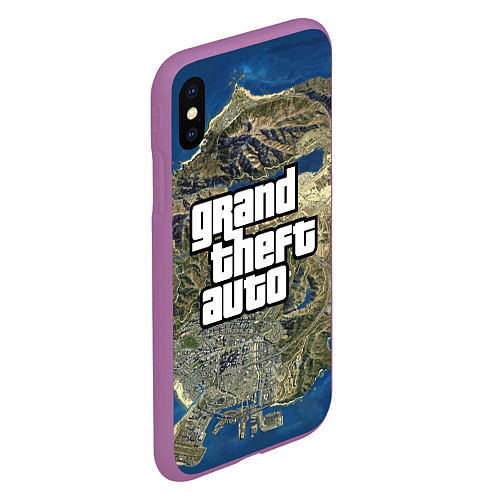 Чехол iPhone XS Max матовый GTA / 3D-Фиолетовый – фото 2