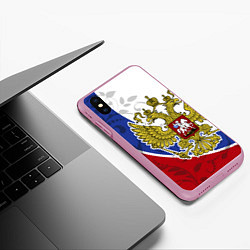 Чехол iPhone XS Max матовый Российская душа, цвет: 3D-розовый — фото 2