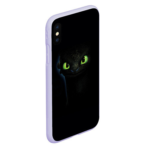 Чехол iPhone XS Max матовый Ночная фурия / 3D-Светло-сиреневый – фото 2