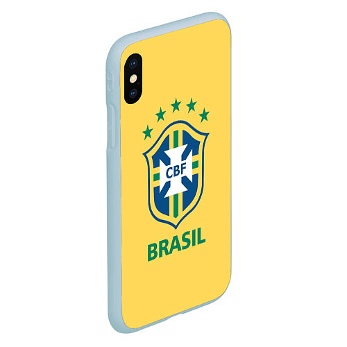 Чехол iPhone XS Max матовый Brazil Team / 3D-Голубой – фото 2