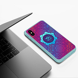 Чехол iPhone XS Max матовый Роскошный Ом, цвет: 3D-мятный — фото 2