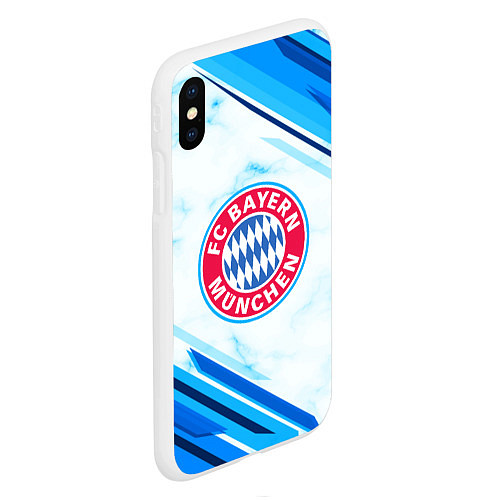 Чехол iPhone XS Max матовый Bayern Munchen / 3D-Белый – фото 2