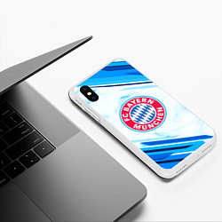 Чехол iPhone XS Max матовый Bayern Munchen, цвет: 3D-белый — фото 2