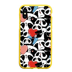 Чехол iPhone XS Max матовый Милые панды