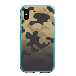 Чехол iPhone XS Max матовый Camouflage Khaki, цвет: 3D-мятный