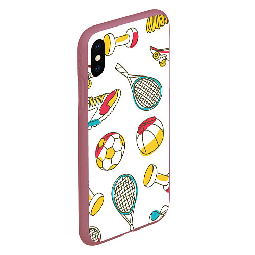 Чехол iPhone XS Max матовый Sport Life / 3D-Малиновый – фото 2