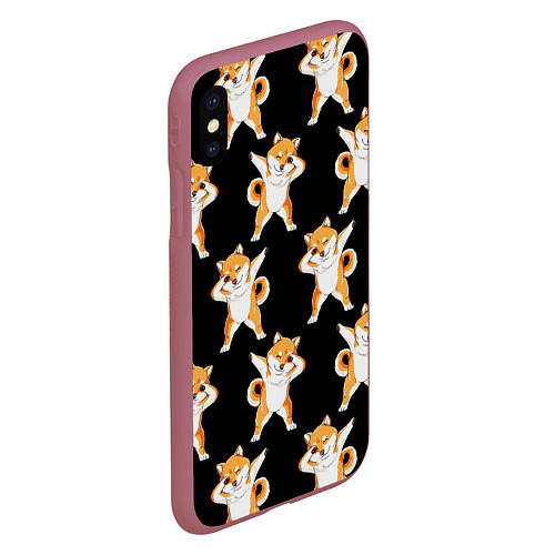 Чехол iPhone XS Max матовый Foxes Dab / 3D-Малиновый – фото 2