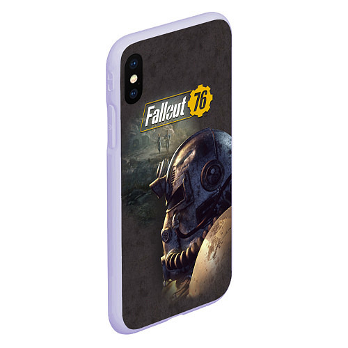 Чехол iPhone XS Max матовый Fallout 76 / 3D-Светло-сиреневый – фото 2