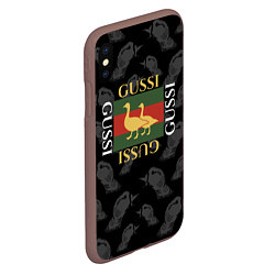 Чехол iPhone XS Max матовый GUSSI Style, цвет: 3D-коричневый — фото 2