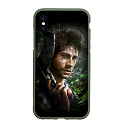 Чехол iPhone XS Max матовый Far Cry 3: Jungle Soldier, цвет: 3D-темно-зеленый