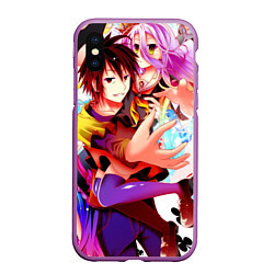 Чехол iPhone XS Max матовый No Game No Life, цвет: 3D-фиолетовый