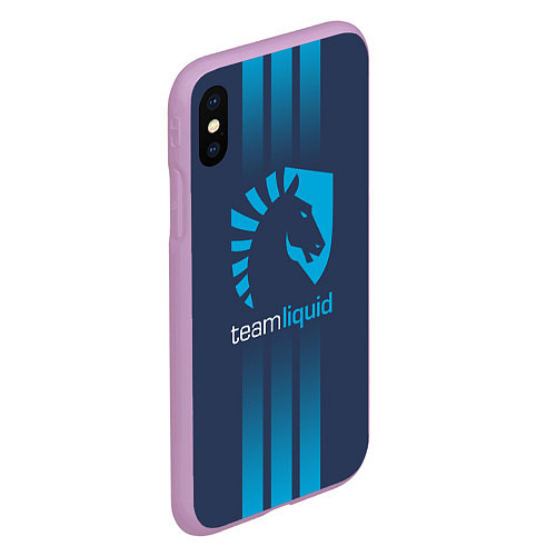 Чехол iPhone XS Max матовый Team Liquid: Lines E-Sport / 3D-Сиреневый – фото 2