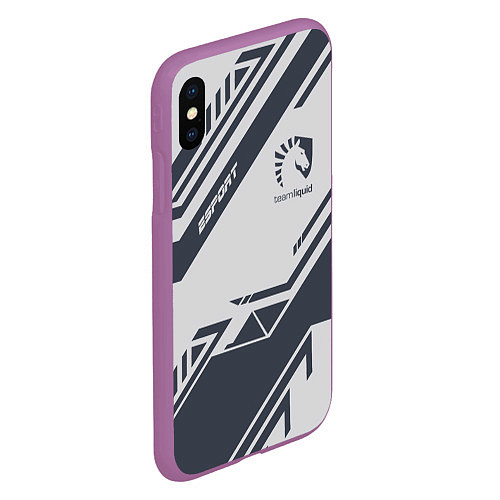 Чехол iPhone XS Max матовый Team Liquid: Grey E-Sport / 3D-Фиолетовый – фото 2