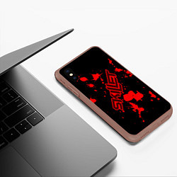 Чехол iPhone XS Max матовый Skillet: Blood Style, цвет: 3D-коричневый — фото 2