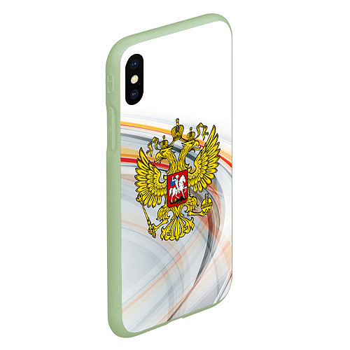 Чехол iPhone XS Max матовый Россия необъятная / 3D-Салатовый – фото 2