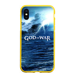 Чехол iPhone XS Max матовый God of War: Sea ​​rage, цвет: 3D-желтый