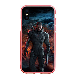 Чехол iPhone XS Max матовый Mass Effect: Soldier, цвет: 3D-баблгам