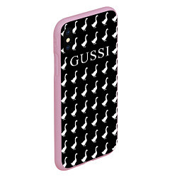 Чехол iPhone XS Max матовый GUSSI Black, цвет: 3D-розовый — фото 2