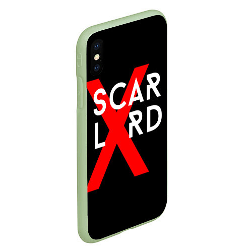Чехол iPhone XS Max матовый Scarlxrd Logo / 3D-Салатовый – фото 2