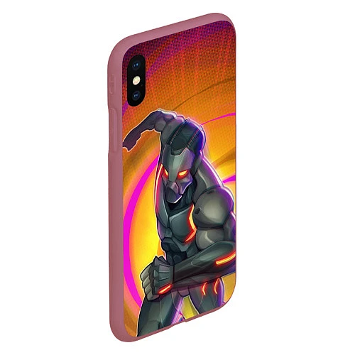 Чехол iPhone XS Max матовый Fortnite Omega / 3D-Малиновый – фото 2