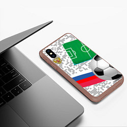 Чехол iPhone XS Max матовый Русский футбол, цвет: 3D-коричневый — фото 2
