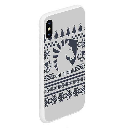 Чехол iPhone XS Max матовый Team Liquid: Grey Winter / 3D-Белый – фото 2