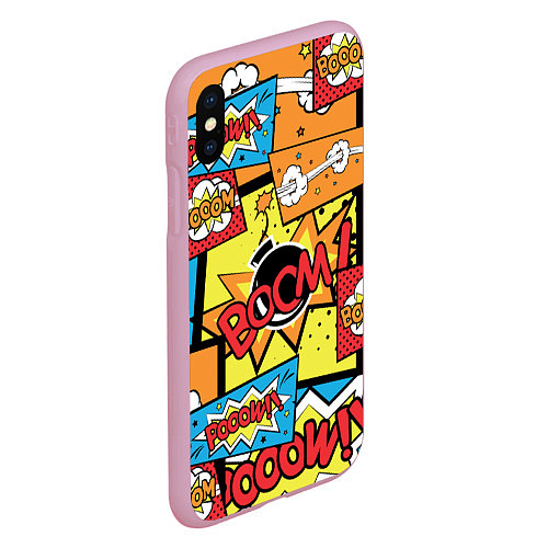 Чехол iPhone XS Max матовый Boom Pop Art / 3D-Розовый – фото 2