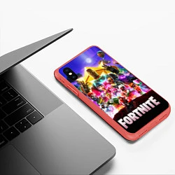 Чехол iPhone XS Max матовый Fortnite: Battle Royale, цвет: 3D-красный — фото 2