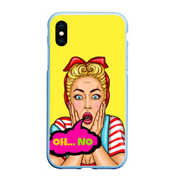 Чехол iPhone XS Max матовый Pop-girl: Oh no, цвет: 3D-голубой