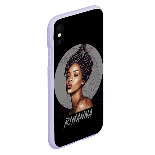 Чехол iPhone XS Max матовый Rihanna / 3D-Светло-сиреневый – фото 2