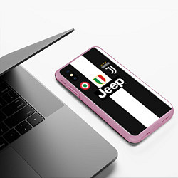 Чехол iPhone XS Max матовый FC Juventus 18-19, цвет: 3D-розовый — фото 2