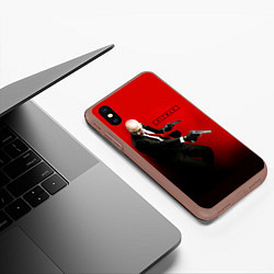 Чехол iPhone XS Max матовый Hitman: Red Agent, цвет: 3D-коричневый — фото 2