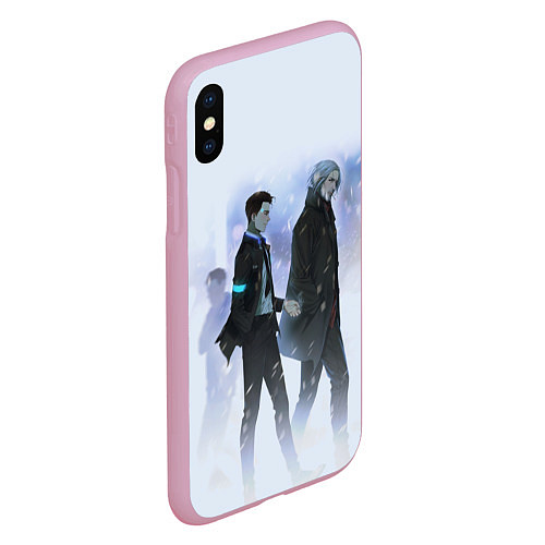 Чехол iPhone XS Max матовый HANK & CONNOR / 3D-Розовый – фото 2