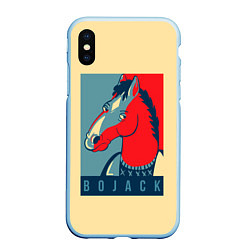 Чехол iPhone XS Max матовый BoJack Obey, цвет: 3D-голубой