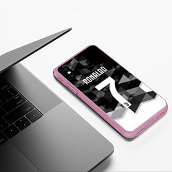Чехол iPhone XS Max матовый CRonaldo 7, цвет: 3D-розовый — фото 2