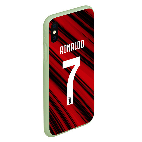 Чехол iPhone XS Max матовый Ronaldo 7: Red Sport / 3D-Салатовый – фото 2