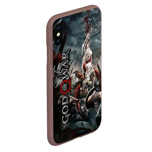 Чехол iPhone XS Max матовый God of War / 3D-Коричневый – фото 2