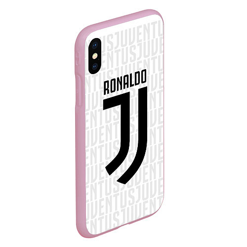 Чехол iPhone XS Max матовый Ronaldo 7: White Sport / 3D-Розовый – фото 2
