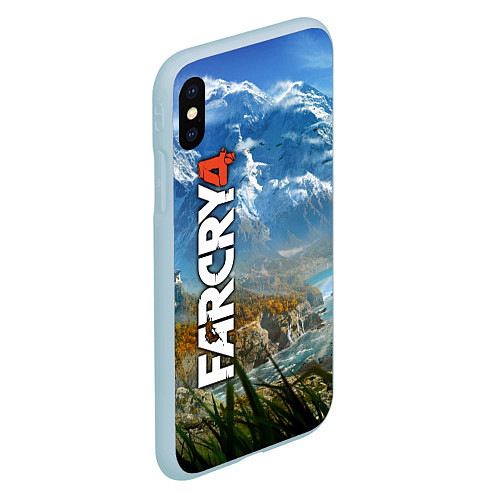 Чехол iPhone XS Max матовый Far Cry 4: Ice Mountains / 3D-Голубой – фото 2