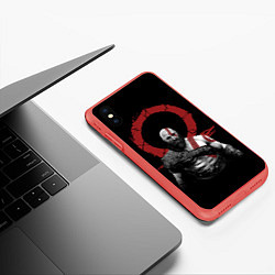 Чехол iPhone XS Max матовый God of War IV, цвет: 3D-красный — фото 2