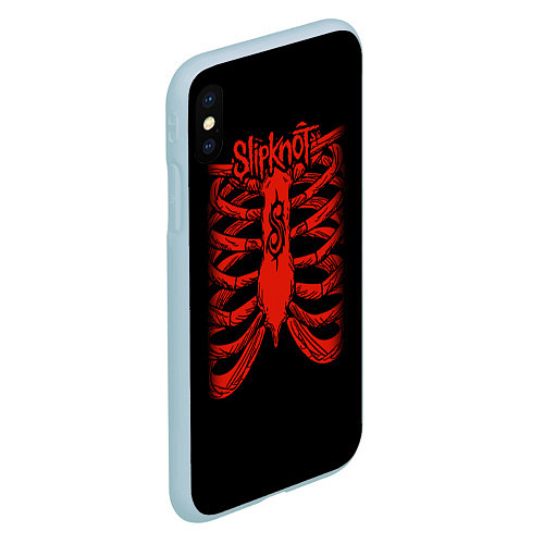 Чехол iPhone XS Max матовый Slipknot Skeleton / 3D-Голубой – фото 2