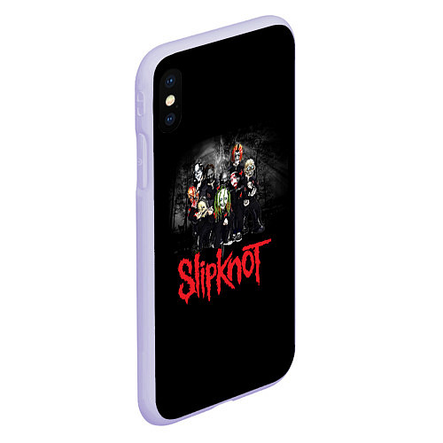 Чехол iPhone XS Max матовый Slipknot Band / 3D-Светло-сиреневый – фото 2