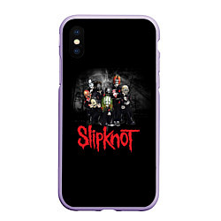 Чехол iPhone XS Max матовый Slipknot Band, цвет: 3D-светло-сиреневый