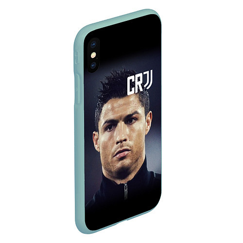 Чехол iPhone XS Max матовый RONALDO CR7 / 3D-Мятный – фото 2