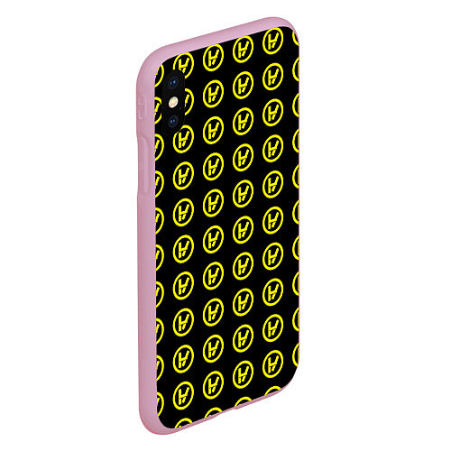 Чехол iPhone XS Max матовый 21 Pilots: Symbol Pattern / 3D-Розовый – фото 2